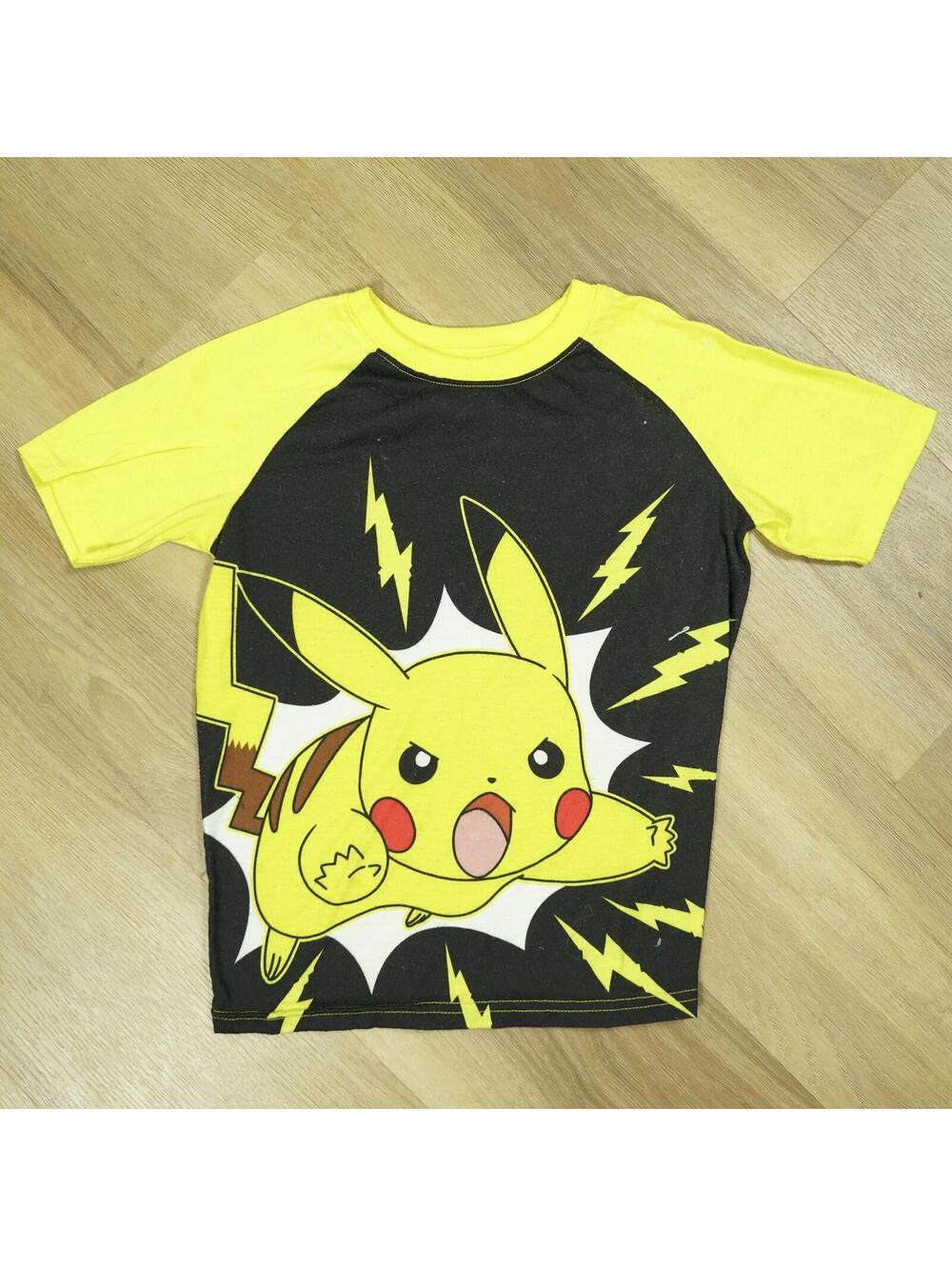 Pokémon Pikachu Kids T-Shirt Size 8 Yellow & Black, baseball tee, kidcore